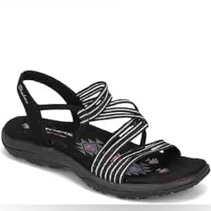 Skechers Women’s MEMORY FOAM Black Sandala Size 7